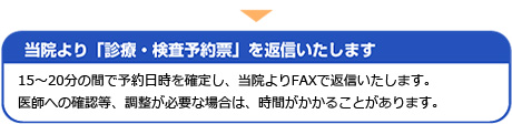 当院より「診療・検査予約表」を返信いたします